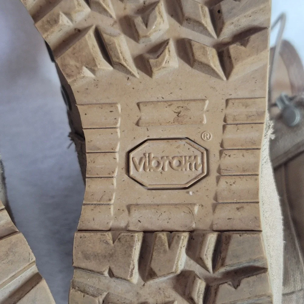 Y2K Tactical Vibram Desert Military Boots Mens Tan Suede Nylon Combat Cordura